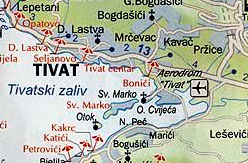 Карта пляжей Тивата